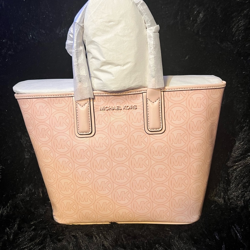 Michael Kors Jodie Small Logo Jacquard Tote Bag. Blush Pink. New with tags.